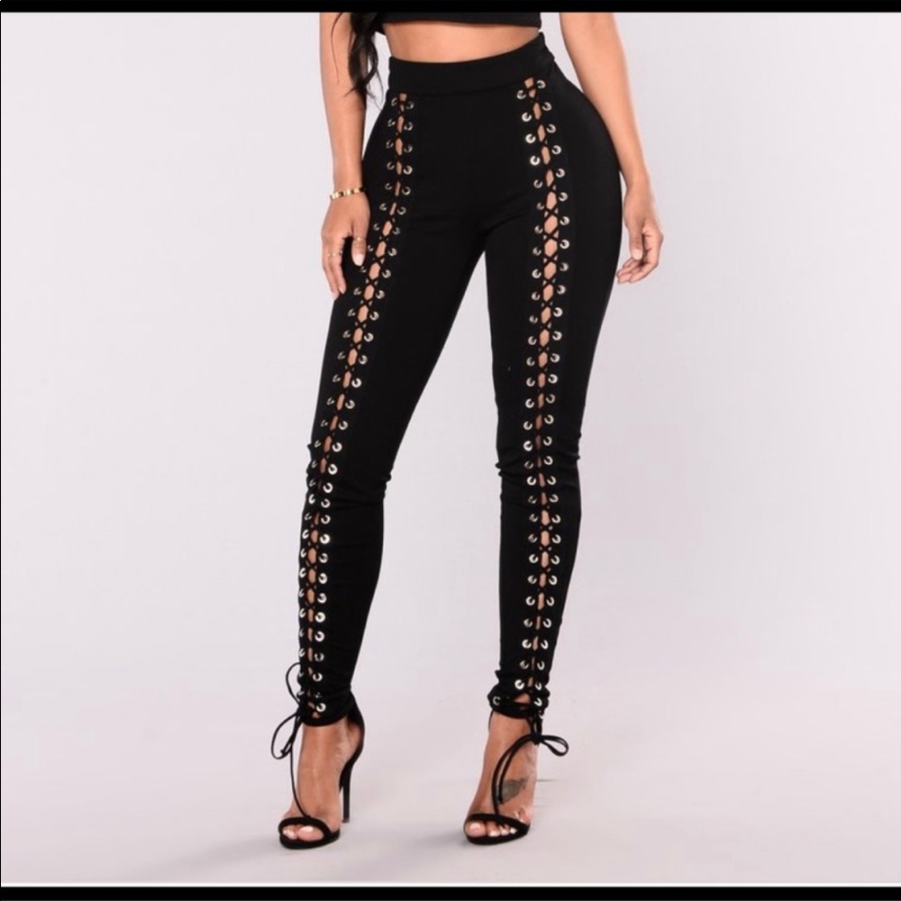 Lace up and down pants
